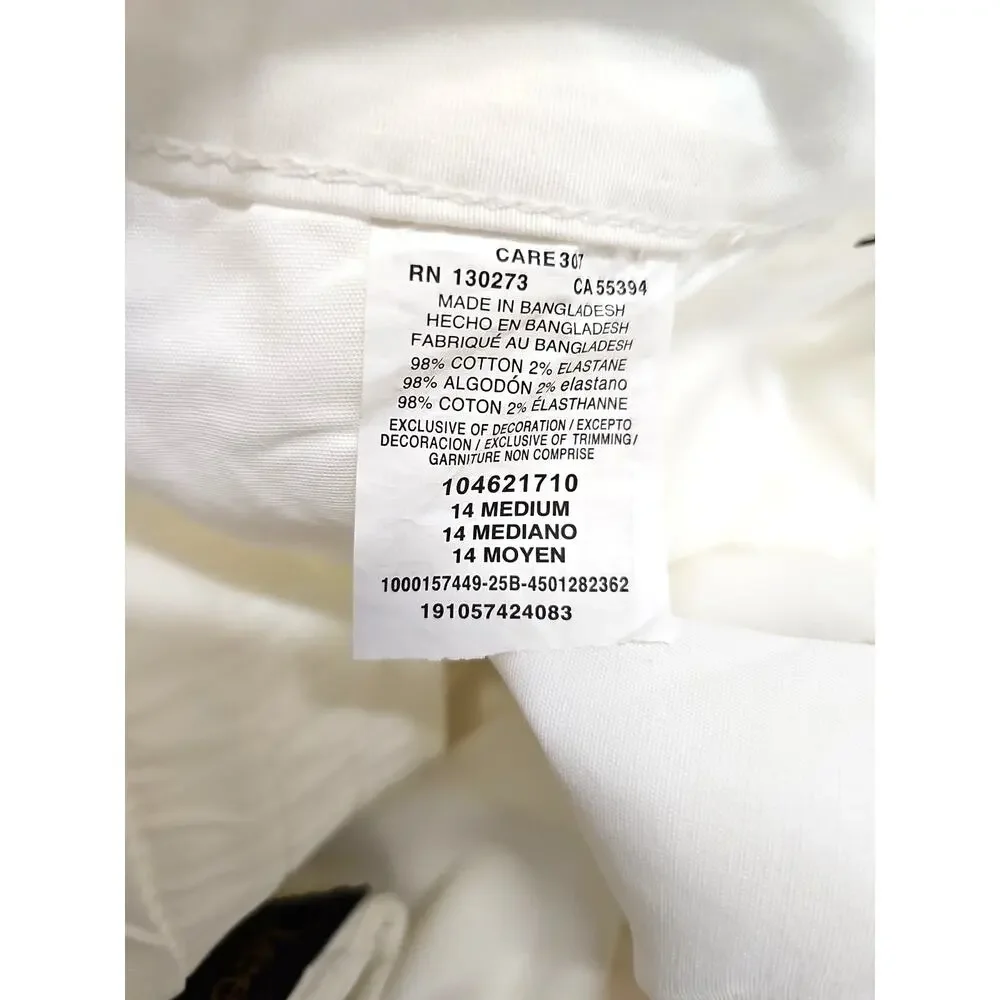 Lee Legendary Style Bermuda Shorts Women's White Mid Rise Size 14 M (NWT) - Picture 14 of 15